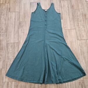 Pacificotton Button Front Dress Size L Cotton Casual Midi Summer Bryn Walker